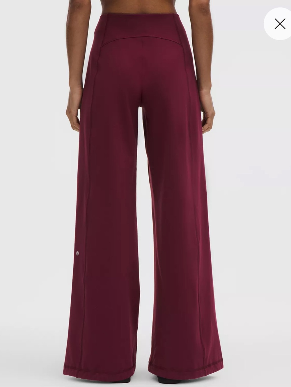 Wide-Leg High-Waist Pants in Deep Wine - Unbranded